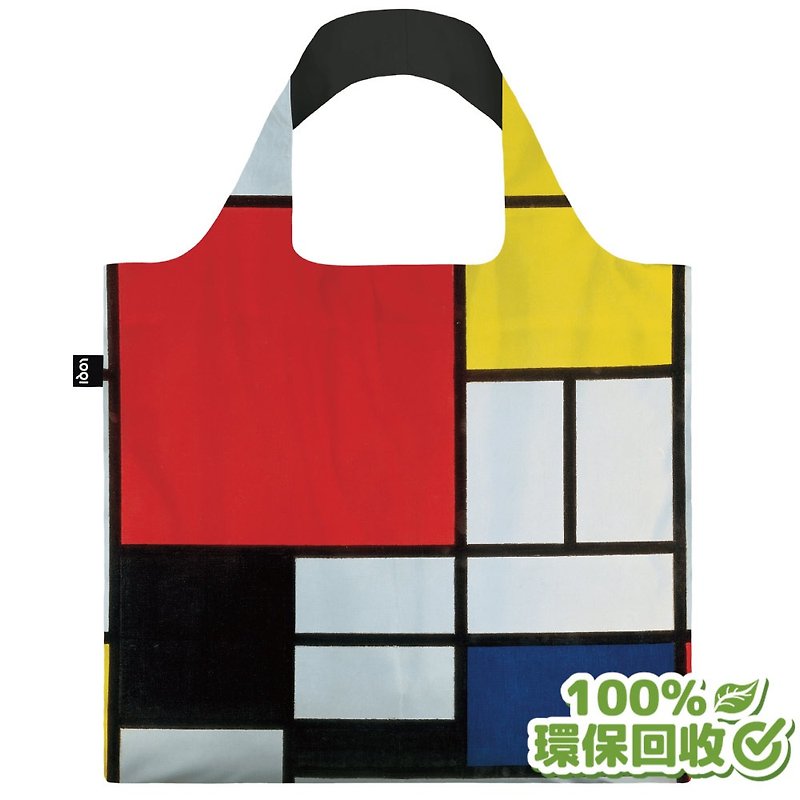 LOQI 环保材质购物袋-蒙德里安(无扣带、无暗袋) - 手提包/手提袋 - 环保材料 咖啡色