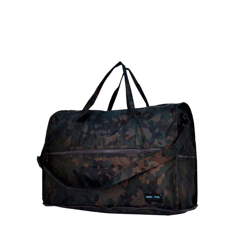 【HAPI+TAS】日本原厂授权 折叠旅行袋 (小)- 男版军绿迷彩 - 手提包/手提袋 - 聚酯纤维 多色