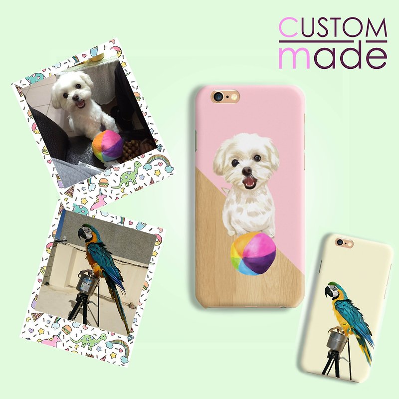 定制化你的宠物相片水彩风格磨砂手机壳硬壳 iPhone X 8 Samsung - 手机壳/手机套 - 塑料 多色