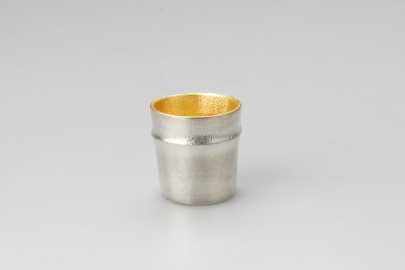 金箔竹筒造型杯 - 酒杯/酒器 - 其他金属 银色