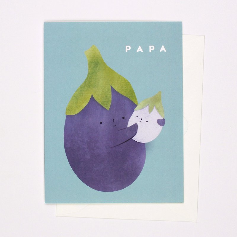The Aubergines - Papa Greeting Card - 卡片/明信片 - 纸 紫色