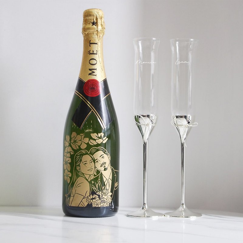 送心意卡 结婚礼物【定制】Vera Wang香槟酒对杯套装 周年纪念日 - 酒杯/酒器 - 玻璃 
