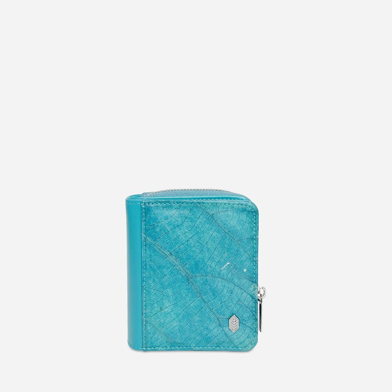 女士钱包，蓝（Compact Zip Wallet）钱包 蓝色 - 皮夹/钱包 - 植物．花 蓝色