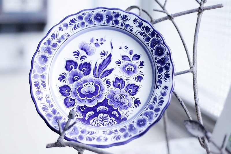 【好日恋物】荷兰传统手绘 兰花盘 - 浅碟/小碟子 - 其他材质 蓝色
