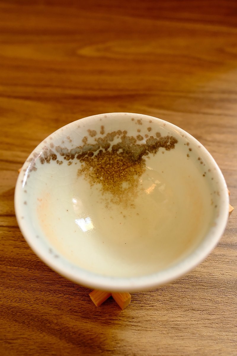 柴烧茶杯 - 落灰志野结晶茶杯 - 陶艺 - 陶 蓝色