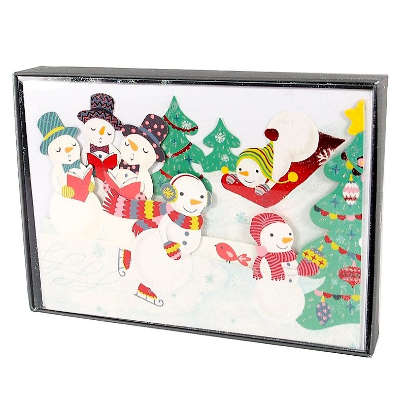 雪人正在过圣诞节 耶诞盒卡12入【Hallmark-卡片 圣诞节系列】 - 卡片/明信片 - 纸 多色