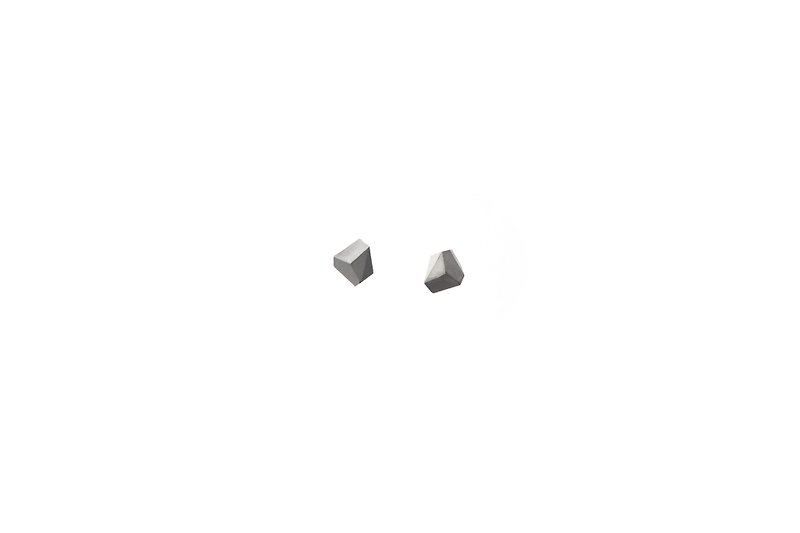 岩耳环 (原色水泥) - 耳环/耳夹 - 水泥 灰色