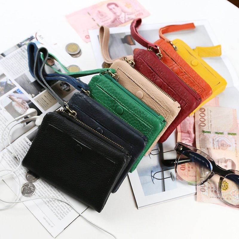 MINI REVERSE: Wallet, middle site Can put a lot of cards and banks Bundled on the hand strap - 皮夹/钱包 - 真皮 