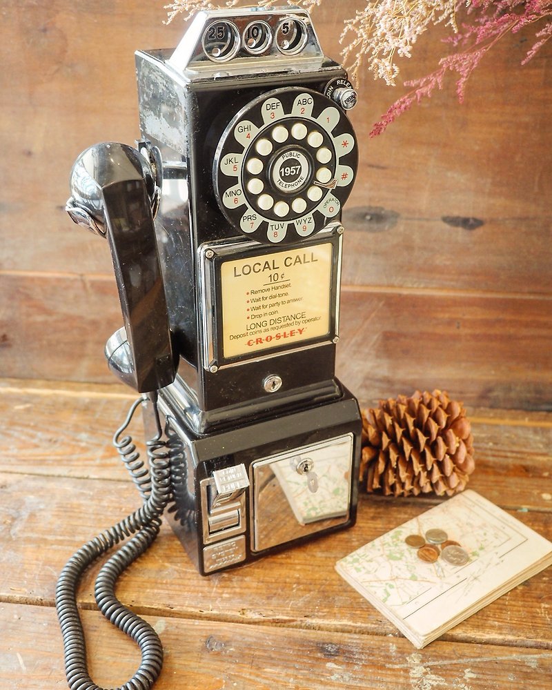 美国早期复刻黑色直立式电话 JS - 摆饰 - 塑料 黑色
