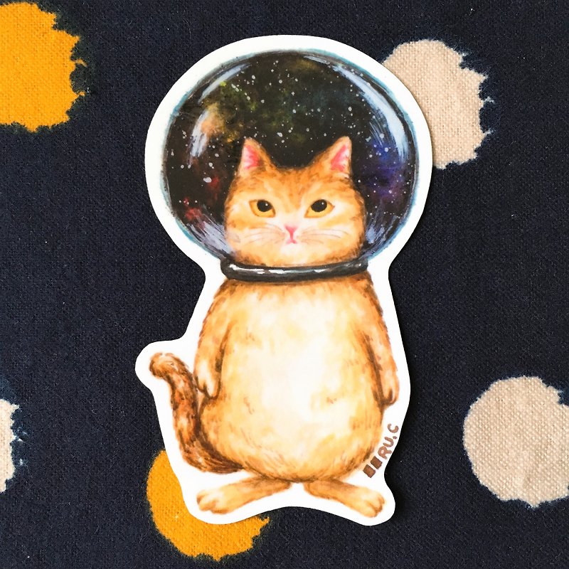 玻璃球猫 宇宙猫 大贴纸 - 贴纸 - 纸 多色