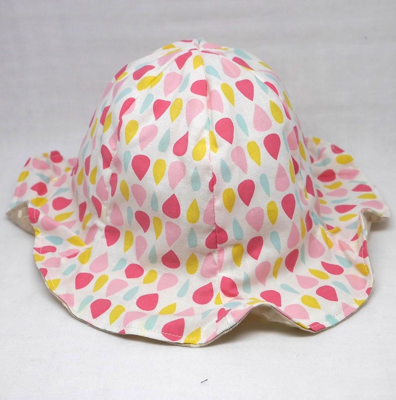 Tulip hat / pink drops - 婴儿帽/发带 - 棉．麻 粉红色