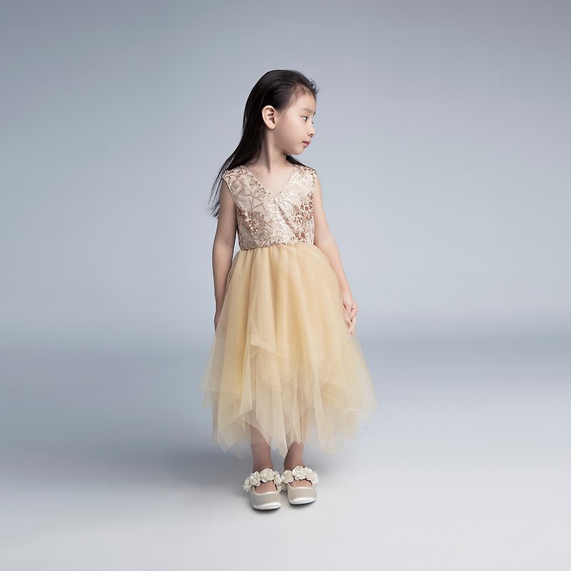 Gold Sequin Flower Dress / SS2016 - 童装礼服/连衣裙 - 其他材质 