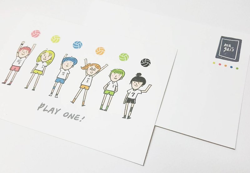 PLAY ONE! /Magai's postcard - 卡片/明信片 - 纸 白色