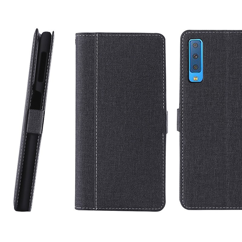 CASE SHOP SAMSUNG Galaxy A7专用前收纳式侧掀皮套4716779660593 - 手机壳/手机套 - 人造皮革 黑色