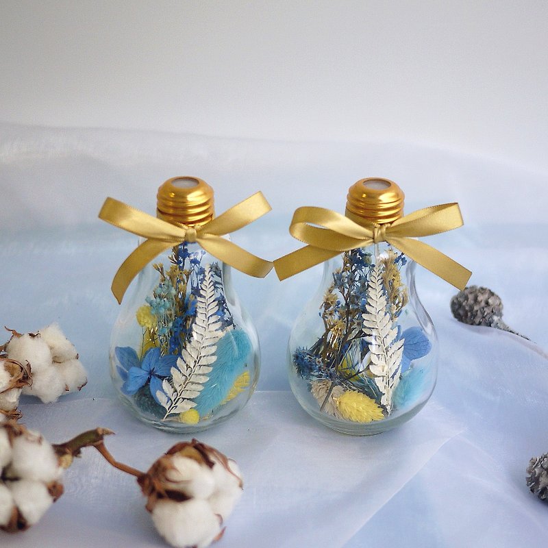 伊登花室 玻璃灯泡 干燥花瓶中花 单个贩售 - 干燥花/捧花 - 植物．花 蓝色