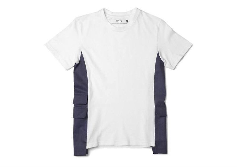 oqLiq - Urban Knight - 侧边西装盔甲T-shirt (白) - 男装上衣/T 恤 - 棉．麻 白色