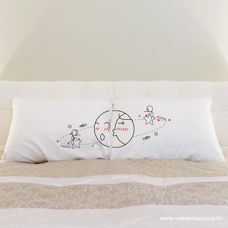 Satellite White Couple Pillowcase (Set of 2) - 寝具 - 其他材质 白色