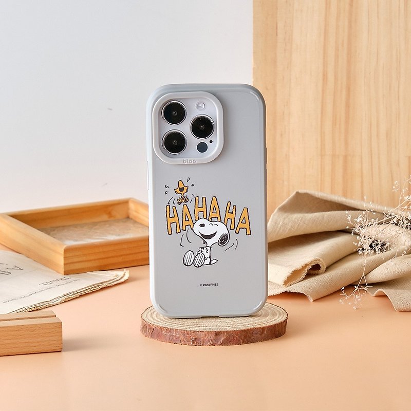SNOOPY史努比 开怀大笑峡谷强悍MagSafe iPhone手机壳 - 手机壳/手机套 - 硅胶 灰色