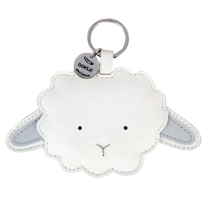 Donsje 皮革动物钥匙圈 绵羊   0617-ST019-LE060 - 钥匙链/钥匙包 - 真皮 白色