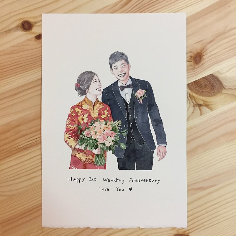 Serendipity 结婚纪念插画 手绘水彩 人像定制 似颜绘 - 订制画像 - 纸 
