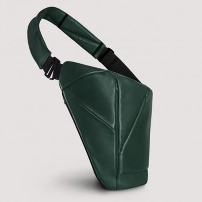 Baggizmo Green Leather Sling Bag - 侧背包/斜挎包 - 真皮 咖啡色