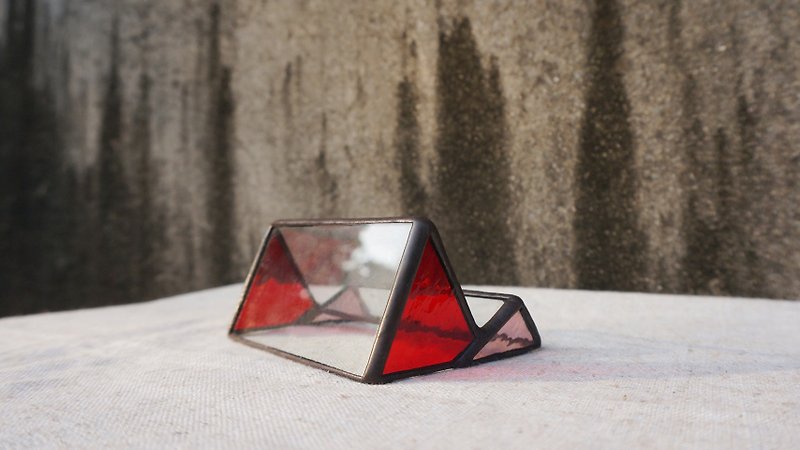 小麓微光-红 手机架 名片架 置物架 玻璃镶嵌 - 其他 - 玻璃 红色