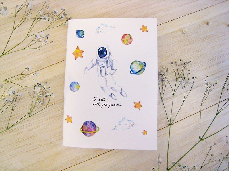 《自然系─ 宇宙与太空人》A6 空白 笔记本 - 笔记本/手帐 - 纸 多色