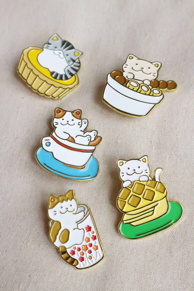 香港小食系列~金属徽章/Pin Badge/金属胸针/ピンバッチ - 徽章/别针 - 其他金属 