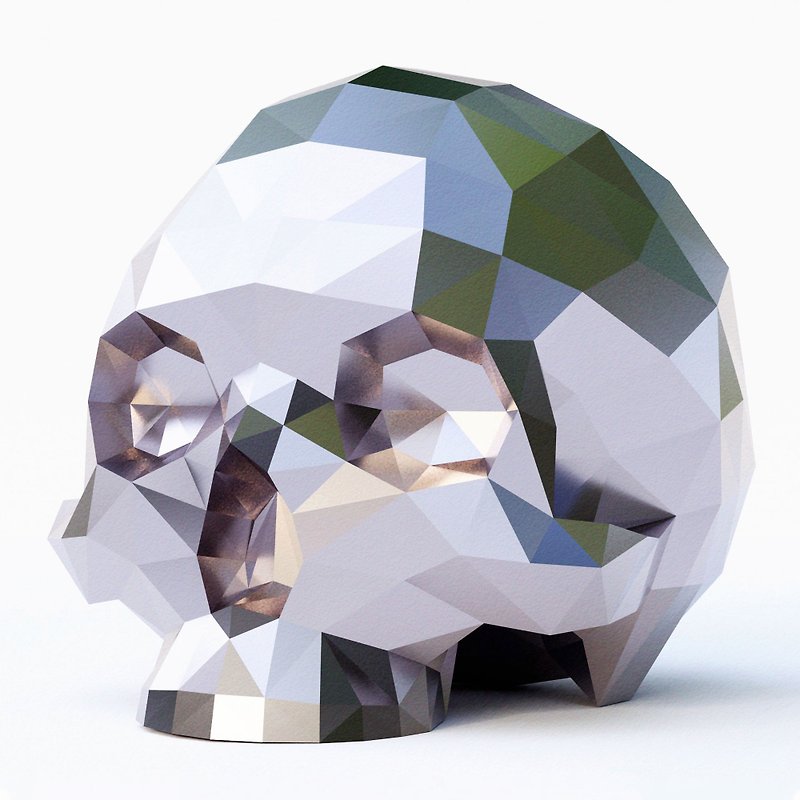 DIY 纸质多边形头骨 3D 纸艺 PDF（2 种尺寸） - 手工艺教程/工具书 - 其他材质 