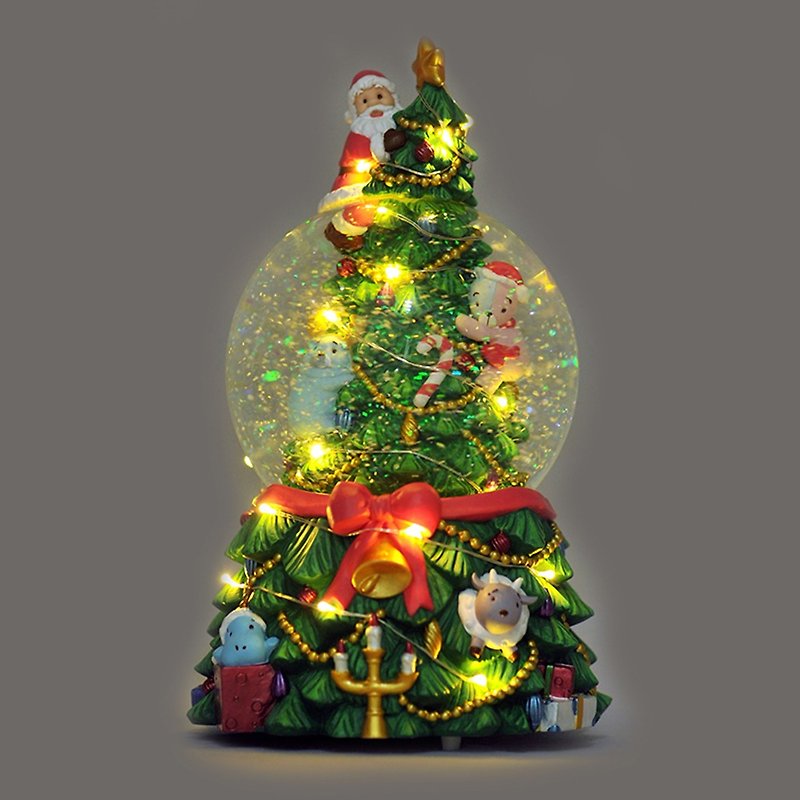 萌趣奇幻嘉年华-温暖白光 圣诞礼物 交换礼物 圣诞水晶球音乐盒 - 摆饰 - 玻璃 