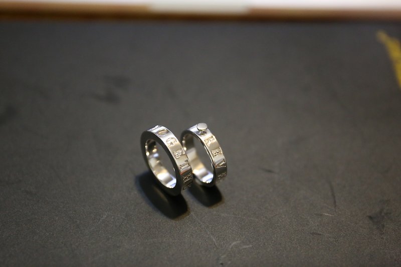 情侣订制 3D金属打印系列 - 紧扣之戒 - 戒指 - 其他金属 多色