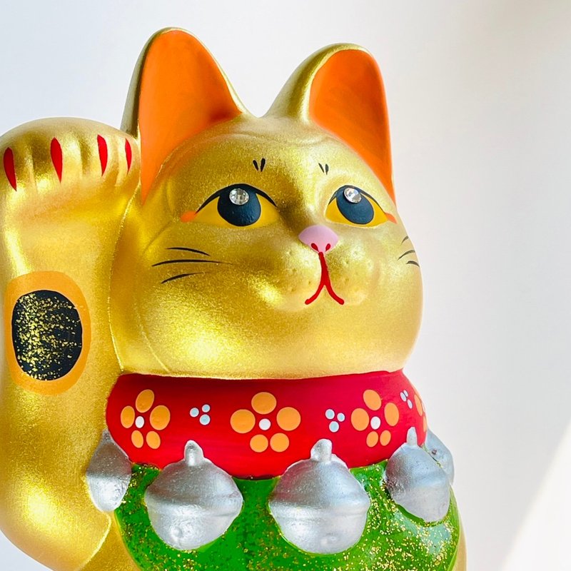 濑户烧-锦彩黄金招财猫-21.5cm/13.5cm/7.5cm - 摆饰 - 陶 金色