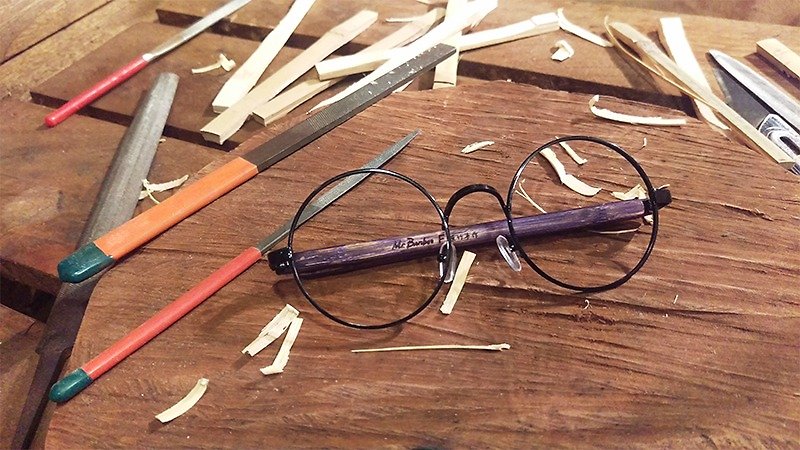 Mr.Banboo F系列【冷金属遇上有温度的竹子】有故事的 台湾手工眼镜 - 眼镜/眼镜框 - 竹 紫色