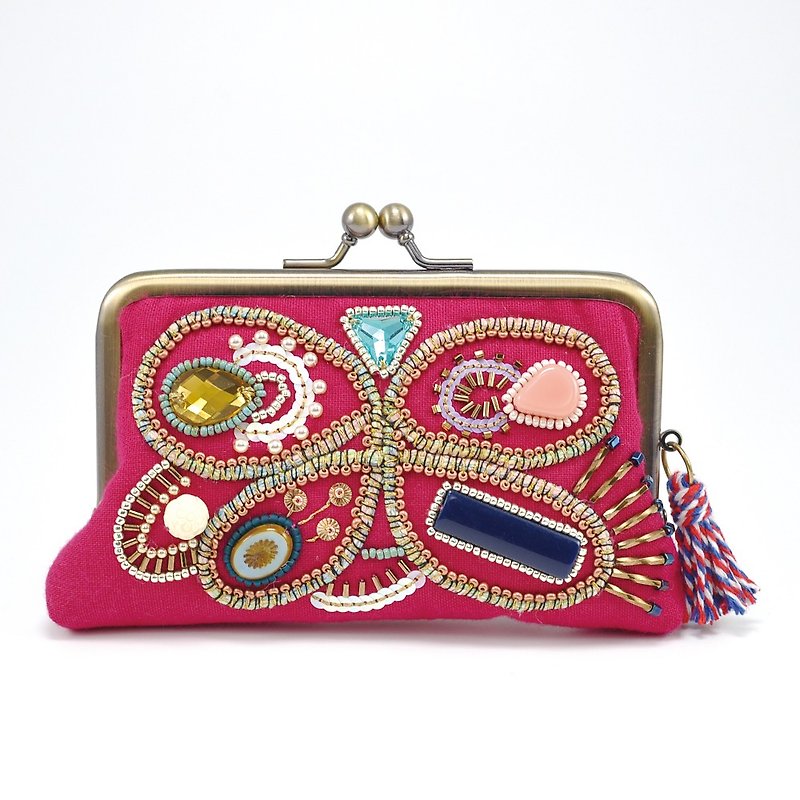 Sparkle and statement card case, vivid pink cosmetic bag,  vivid pink card case1 - 化妆包/杂物包 - 塑料 粉红色