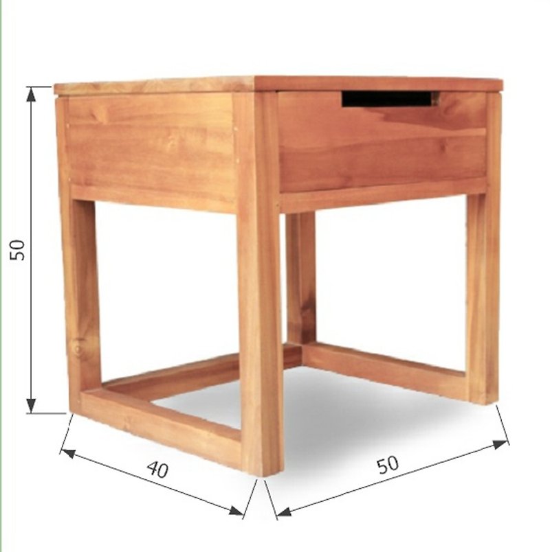 Estilo一抽边桌Bedside Table Estilo 1Drawer - 其他家具 - 木头 