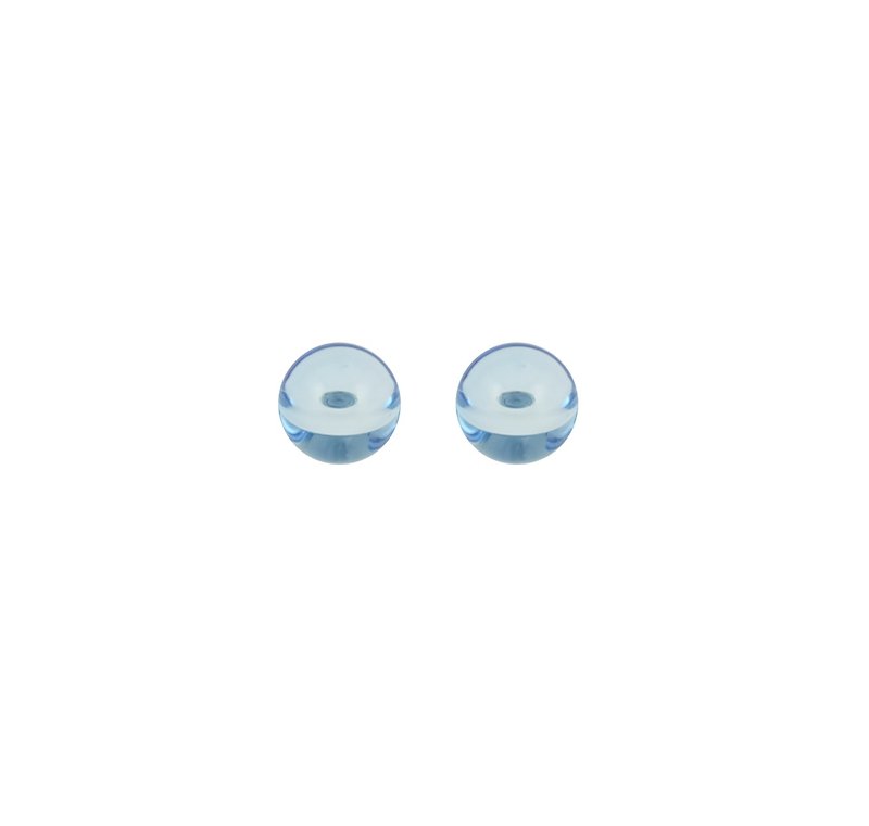 Ocean drop tiny earring (light blue) - 耳环/耳夹 - 玻璃 蓝色