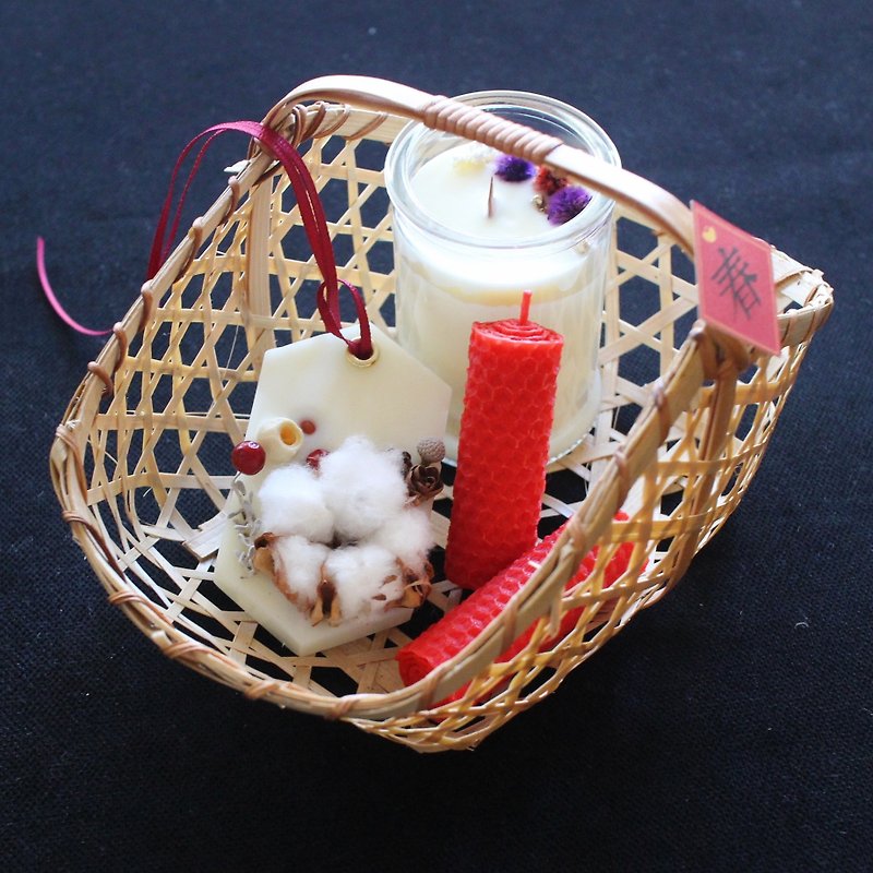 金鸡报喜 新年礼盒 香氛 蜡烛 干燥花 礼物 - 防蚊用品 - 蜡 红色