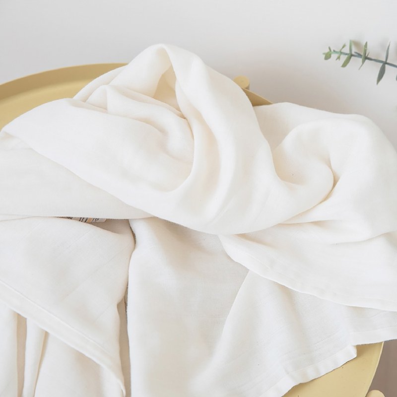 日本顶级有机棉包巾/盖毯/浴巾/万用巾 - 毛巾浴巾 - 棉．麻 白色