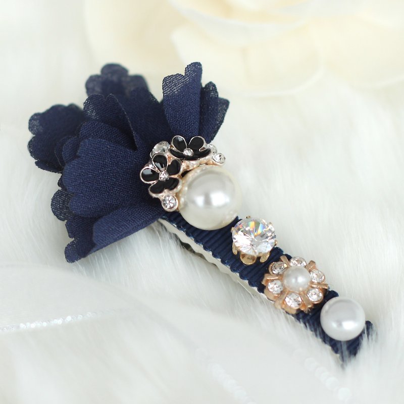 典雅珍珠发夹 - 发饰 - 其他材质 蓝色