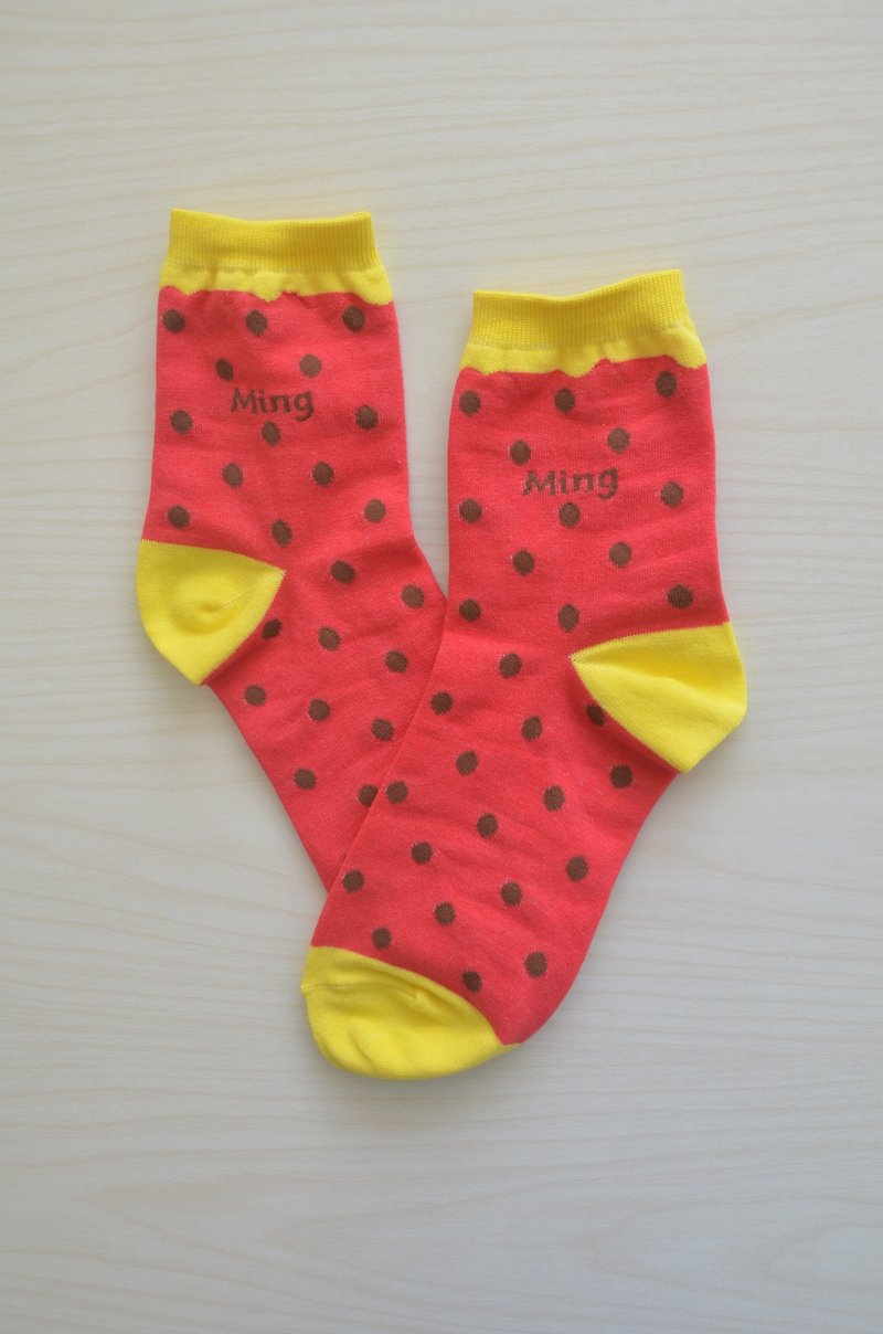 西瓜袜 - 袜子 - 棉．麻 红色