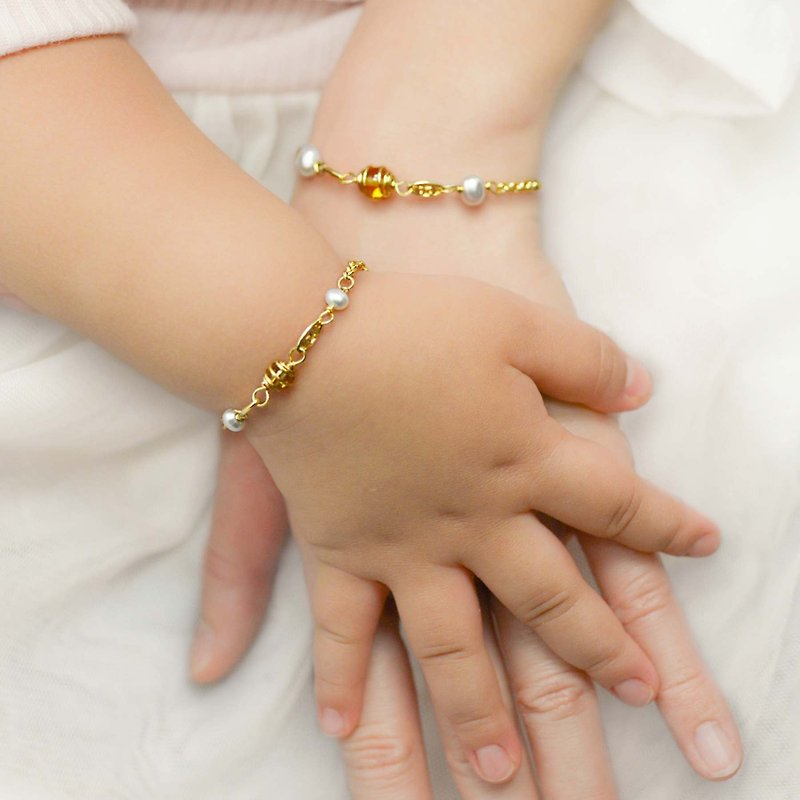 【亲子手链双链组】我的小太阳_姊妹链 定制纪念刻印*礼物 - 婴儿饰品 - 宝石 