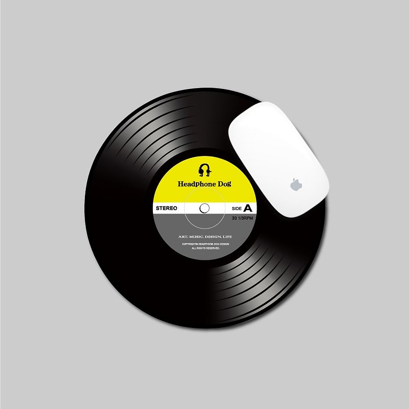 DJ黑胶唱片刷碟 薄型鼠标垫 - 鼠标垫 - 硅胶 黑色