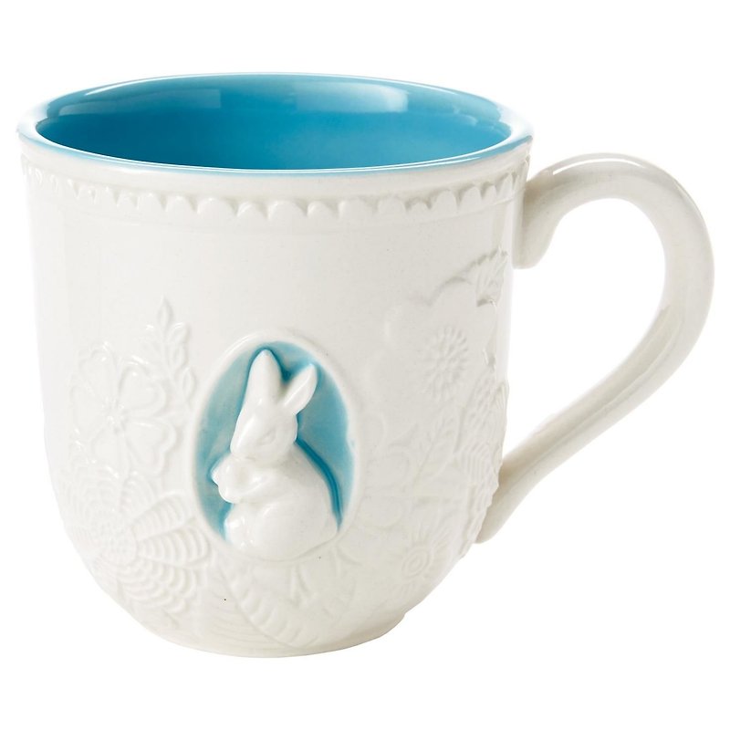 (限量)白陶浮雕马克杯-兔子 US - 咖啡杯/马克杯 - 陶 白色