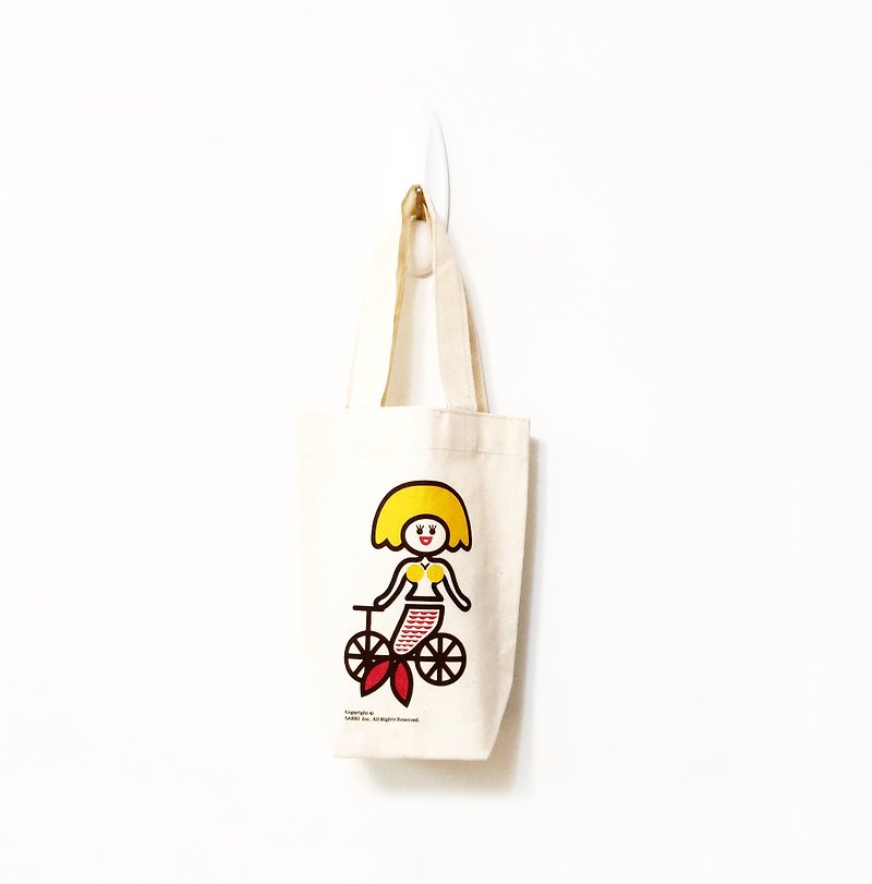 丹麦 美人鱼 水壶袋 环保袋 饮料袋 收纳包 化妆包 帆布袋 手提 - 手提包/手提袋 - 其他材质 黄色