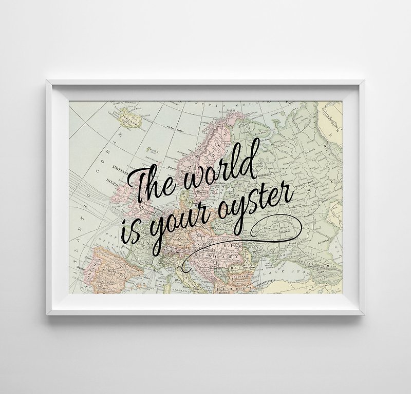 The world is your oyster 可定制化 挂画 海报 - 墙贴/壁贴 - 纸 