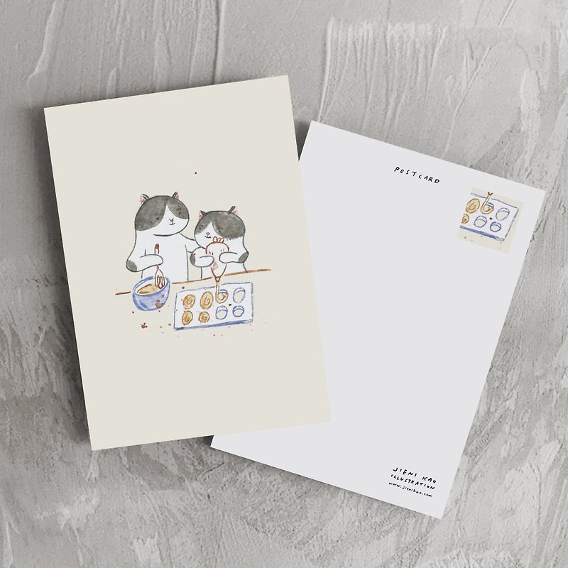 猫做达克瓦兹 - 明信片 - 卡片/明信片 - 纸 白色