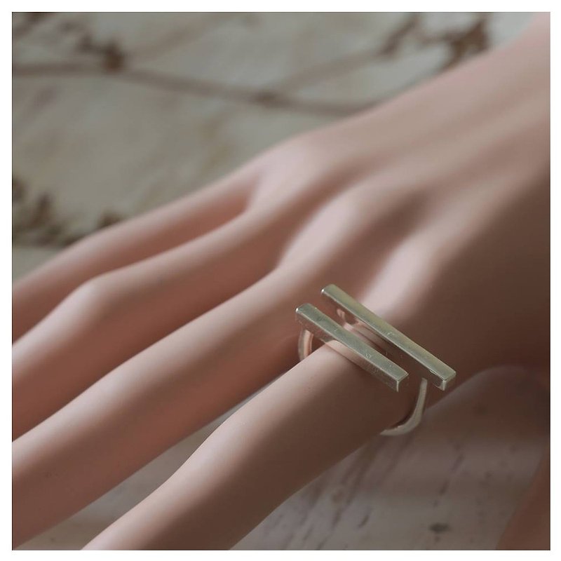 最小的戒指 几何 手工制造 妇女 白铜 极简主义 - 戒指 - 其他金属 银色