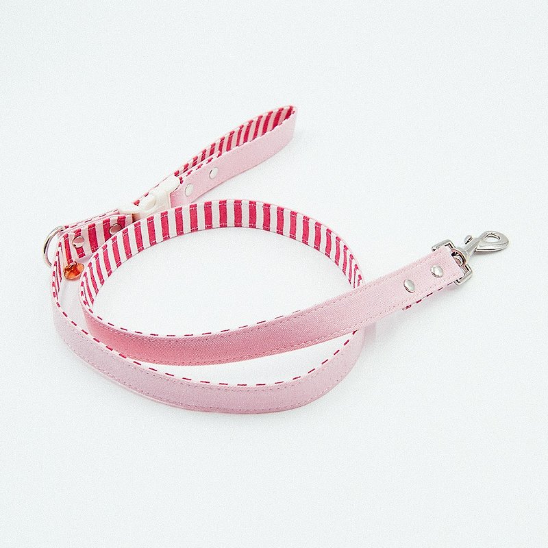 【MOMOJI】宠物牵绳 - Marion (粉红) - 项圈/牵绳 - 棉．麻 粉红色