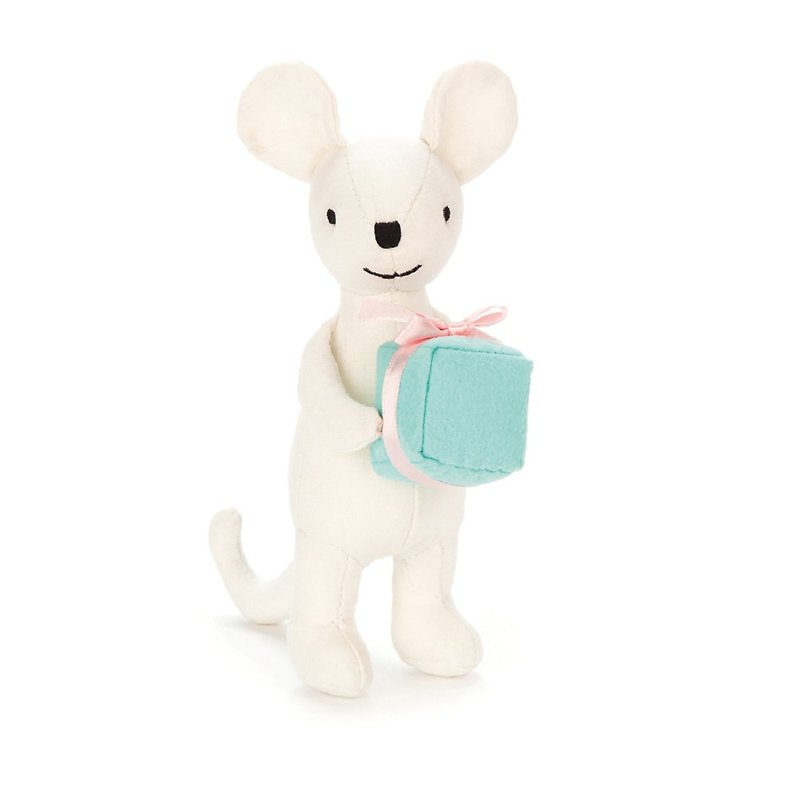 Jellycat Mini Messenger Mouse 16cm 传爱小白鼠 - 玩偶/公仔 - 棉．麻 白色