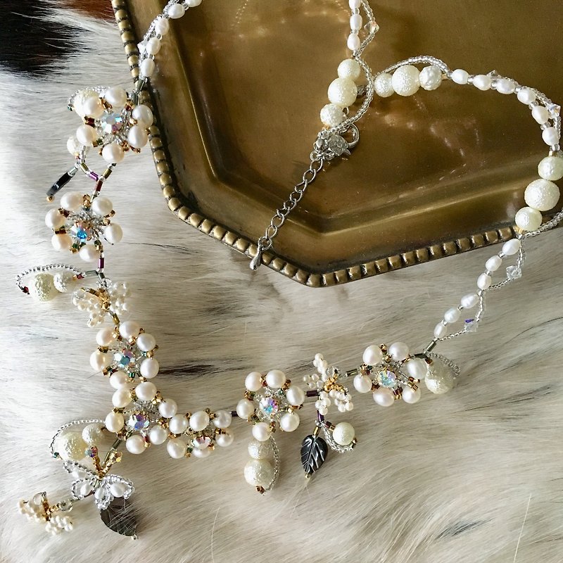 パールネックレス 〜pearl necklace〜 - 项链 - 宝石 白色